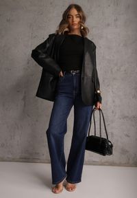 Renee - Czarna Bluzka Elastyczna z Dekoltem Łódka Artosa. Okazja: na co dzień. Typ kołnierza: dekolt w łódkę. Kolor: czarny. Materiał: jeans. Długość rękawa: bez rękawów. Styl: casual, elegancki #6