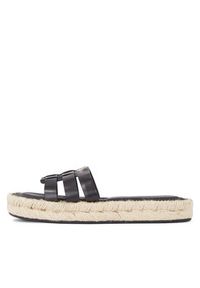 TOMMY HILFIGER - Tommy Hilfiger Espadryle Authentic Flat FW0FW07745 Czarny. Kolor: czarny. Materiał: skóra