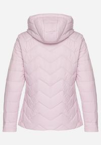 Born2be - Jasnoróżowa Kurtka z Odpinanym Kapturem Pikowana Ariobia. Kolor: różowy #7