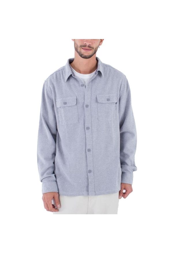Hurley - Kurtka HURLEY SANTA CRUZ TWILL FLANNEL Szary. Kolor: szary. Materiał: tkanina