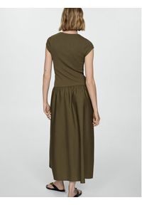 mango - Mango Sukienka codzienna Valvin 77044073 Khaki Regular Fit. Okazja: na co dzień. Kolor: brązowy. Materiał: bawełna. Typ sukienki: proste. Styl: casual #7