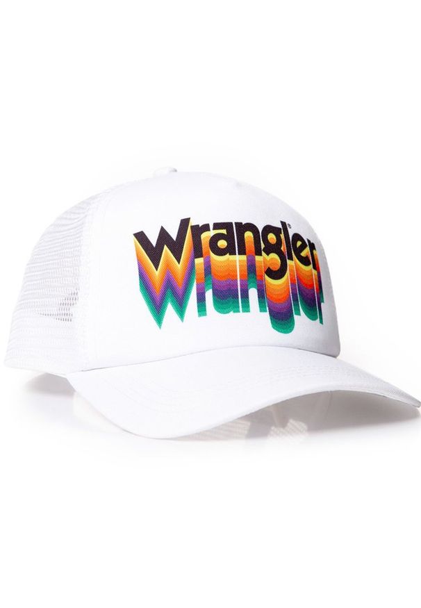 Wrangler - MĘSKA CZAPKA Z DASZKIEM WRANGLER TRUCKER CAP WHITE W0M36U512 112125683. Styl: elegancki