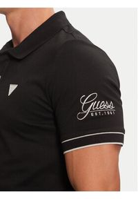 Guess Polo M4BP60 K7O64 Czarny Slim Fit. Typ kołnierza: polo. Kolor: czarny. Materiał: bawełna #3