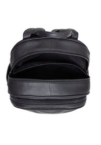 Ochnik - Skórzany dwukomorowy plecak męski z logo. Kolor: czarny. Materiał: skóra #2