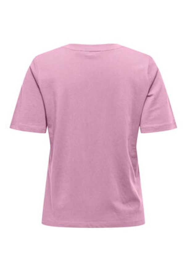 only - ONLY T-Shirt 15270390 Różowy Regular Fit. Kolor: różowy. Materiał: bawełna