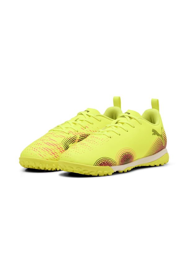 Puma - Młodzieżowe buty piłkarskie FUTURE 8 PLAY TT, średnia wysokość PUMA. Kolor: czarny, różowy, wielokolorowy, żółty. Sport: piłka nożna