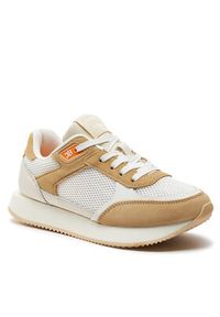 TOMMY HILFIGER - Tommy Hilfiger Sneakersy Essential Elevated Runner FW0FW07700 Écru. Materiał: mesh, materiał