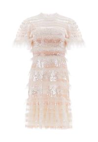 NEEDLE & THREAD - Sukienka Mini Ariana. Kolor: beżowy. Materiał: tiul. Długość: mini #8