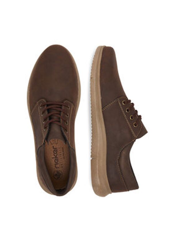 Rieker Półbuty 10424-22 Brązowy. Kolor: brązowy. Materiał: nubuk, skóra