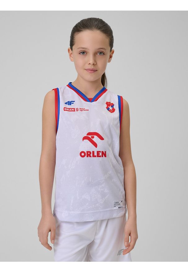 4f - 4F Koszulka meczowa replika domowa z sezonu 2025/26 dziecięca 4F x Wisła Kraków - biała 98/104. Kolor: biały. Materiał: materiał. Wzór: nadruk. Sezon: lato. Sport: fitness