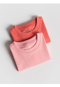 Reserved - Bawełniany t-shirt 2 pack - pastelowy róż. Kolor: różowy. Materiał: bawełna #1