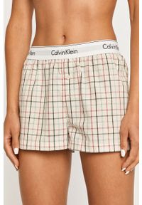 Calvin Klein Underwear - Szorty piżamowe. Kolor: biały. Materiał: bawełna, materiał, elastan, tkanina, nylon, poliester. Wzór: gładki #1