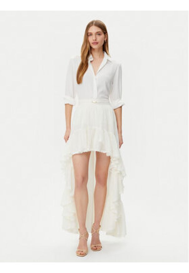 Guess Spódnica maxi 5GGD34 7317A Biały Regular Fit. Kolor: biały. Materiał: syntetyk