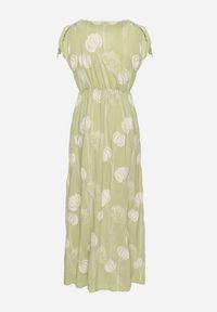 Born2be - Zielona Wiskozowa Sukienka w Hafty Lumiene. Okazja: na co dzień. Kolor: zielony. Materiał: wiskoza. Wzór: haft. Styl: elegancki, casual, klasyczny #7