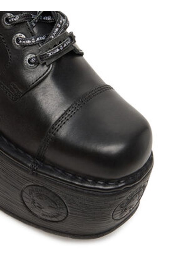 NEW ROCK Trzewiki M-MILI083CCT-C18 Czarny. Kolor: czarny. Materiał: skóra. Styl: rockowy