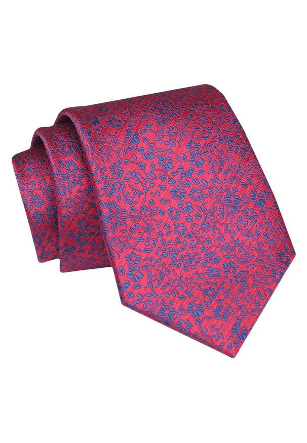Alties - Krawat - ALTIES - Czerwony w Drobne Kwiatki. Kolor: czerwony. Materiał: tkanina. Wzór: kwiaty. Styl: elegancki, wizytowy