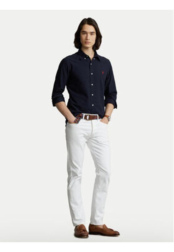 Polo Ralph Lauren Koszula Bsr 710772290 Granatowy Custom Fit. Typ kołnierza: polo. Kolor: niebieski. Materiał: bawełna