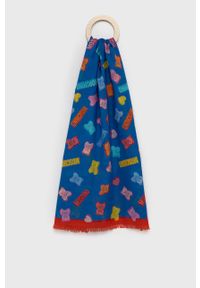 MOSCHINO - Moschino Szal bawełniany kolor beżowy wzorzysty. Kolor: beżowy. Materiał: bawełna