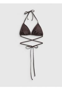 4f - 4F Góra od bikini damska - brązowa L. Kolor: brązowy. Materiał: materiał #1