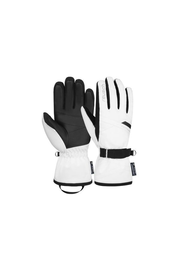 Rękawice narciarskie damskie Reusch Helena Primaloft wodoodporne softshell. Kolor: biały, wielokolorowy, czarny. Materiał: softshell. Technologia: Primaloft. Sport: narciarstwo