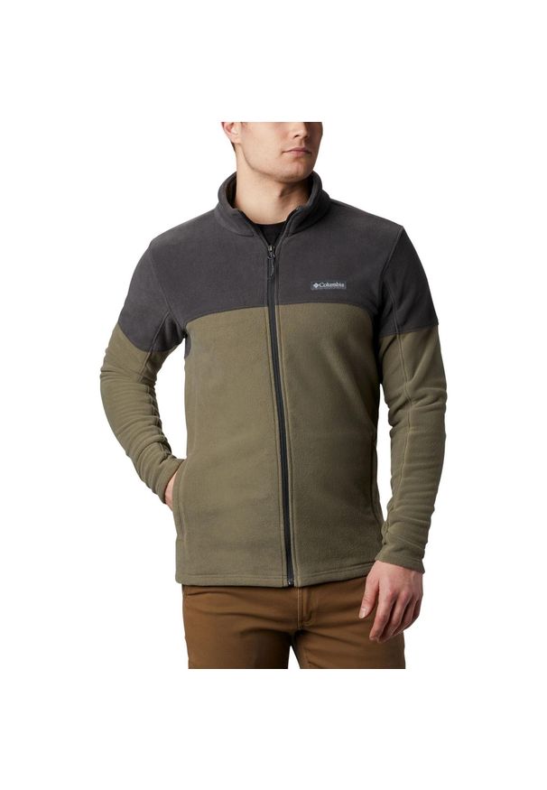 columbia - Polarowy sweter męski Columbia Basin Trail III Full Zip. Typ kołnierza: polo. Kolor: zielony. Materiał: poliester, polar. Długość rękawa: długi rękaw. Długość: długie. Sezon: zima, jesień. Sport: turystyka piesza