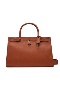 TOMMY HILFIGER - Tommy Hilfiger Torebka American Icon Tote Leather AW0AW17185 Brązowy. Kolor: brązowy. Materiał: skórzane