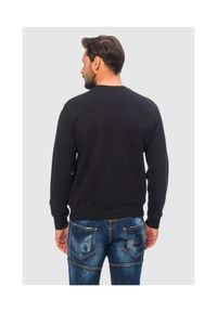 Emporio Armani - EMPORIO ARMANI Granatowa bluza męska z wyszywanym logo, Rozmiar S. Kolor: niebieski. Materiał: prążkowany #4