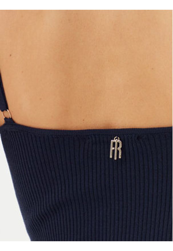 Fracomina Top FR25ST4006K410J9 Granatowy Slim Fit. Kolor: niebieski. Materiał: wiskoza