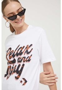 Converse t-shirt bawełniany kolor biały. Kolor: biały. Materiał: bawełna. Styl: klasyczny #1