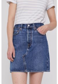 Levi's® - Levi's Spódnica jeansowa mini prosta. Okazja: na spotkanie biznesowe, na co dzień. Kolor: niebieski. Materiał: jeans. Styl: biznesowy, casual