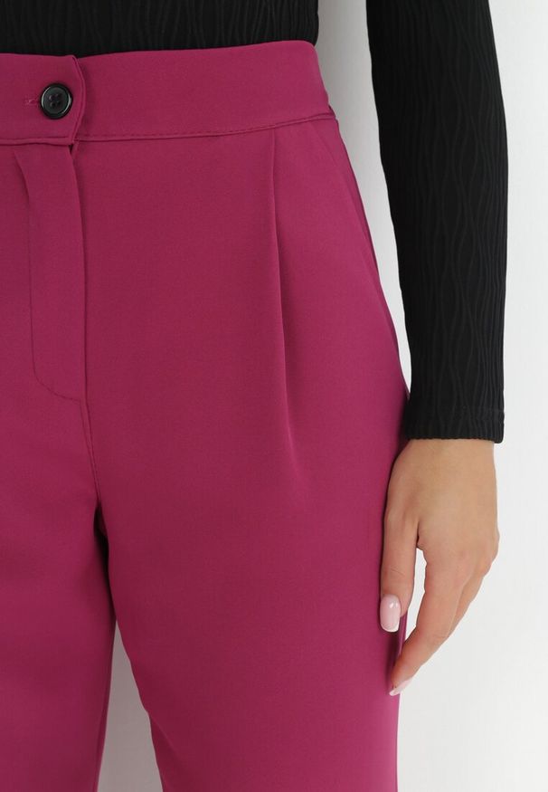 Born2be - Fuksjowe Spodnie Cygaretki Borlo. Kolor: różowy