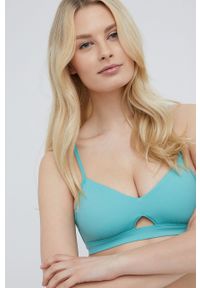 Roxy biustonosz kąpielowy kolor turkusowy lekko usztywniona miseczka. Kolor: turkusowy. Materiał: włókno, materiał #2