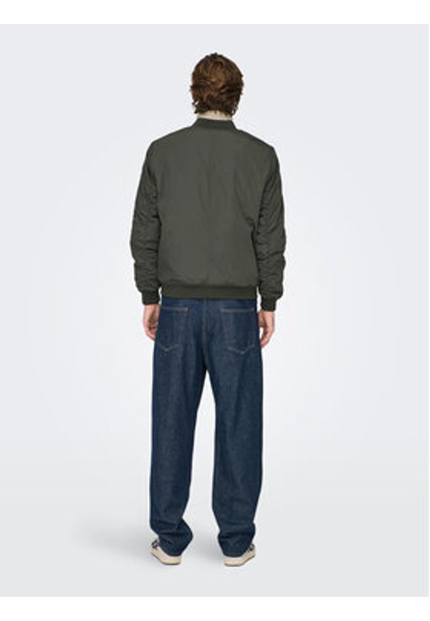 Only & Sons Kurtka bomber Joshua 22023287 Khaki Regular Fit. Kolor: brązowy. Materiał: syntetyk