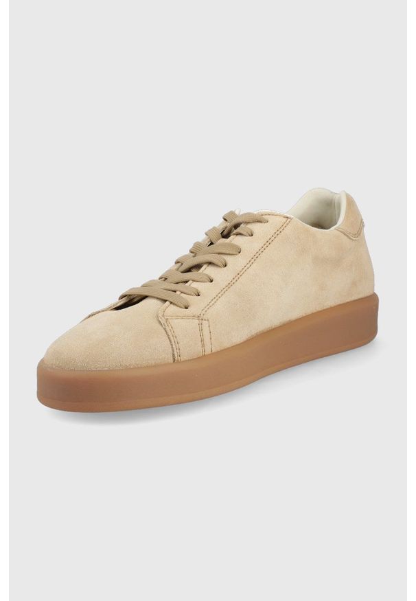 vagabond - Vagabond sneakersy zamszowe TEO kolor beżowy. Nosek buta: okrągły. Zapięcie: sznurówki. Kolor: beżowy. Materiał: zamsz