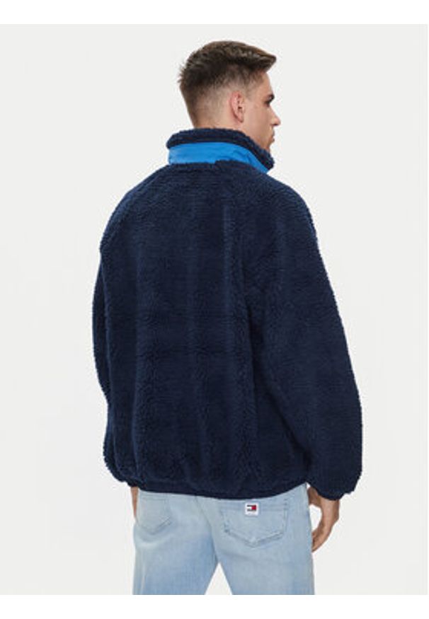 Tommy Jeans Kurtka przejściowa Teddy DM0DM18906 Granatowy Relaxed Fit. Kolor: niebieski. Materiał: syntetyk