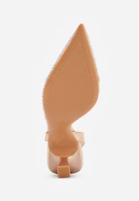 Born2be - Szampańskie Czółenka z Transparentną Cholewką Perełkami i Cyrkoniami Jinnata. Kolor: złoty. Szerokość cholewki: normalna. Wzór: aplikacja. Styl: elegancki, wizytowy #8