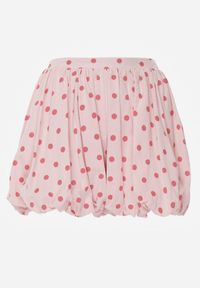 Renee - Różowe Szorty z Wiskozą i Bawełną w Stylu Bombki z Motywem Kropek Dita. Okazja: na co dzień. Kolor: różowy. Materiał: wiskoza, bawełna. Wzór: kropki. Sezon: lato. Styl: casual #8