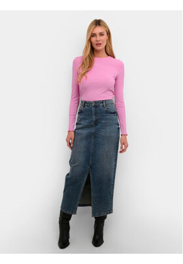 Kaffe Bluzka Drew 10507196 Różowy Slim Fit. Kolor: różowy. Materiał: wiskoza