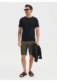 Pako Lorente - PAKO LORENTE – Czarny gładki t-shirt męski. Kolor: biały, czarny, niebieski. Materiał: bawełna, elastan. Długość rękawa: krótki rękaw. Długość: krótkie. Wzór: gładki. Styl: klasyczny #9