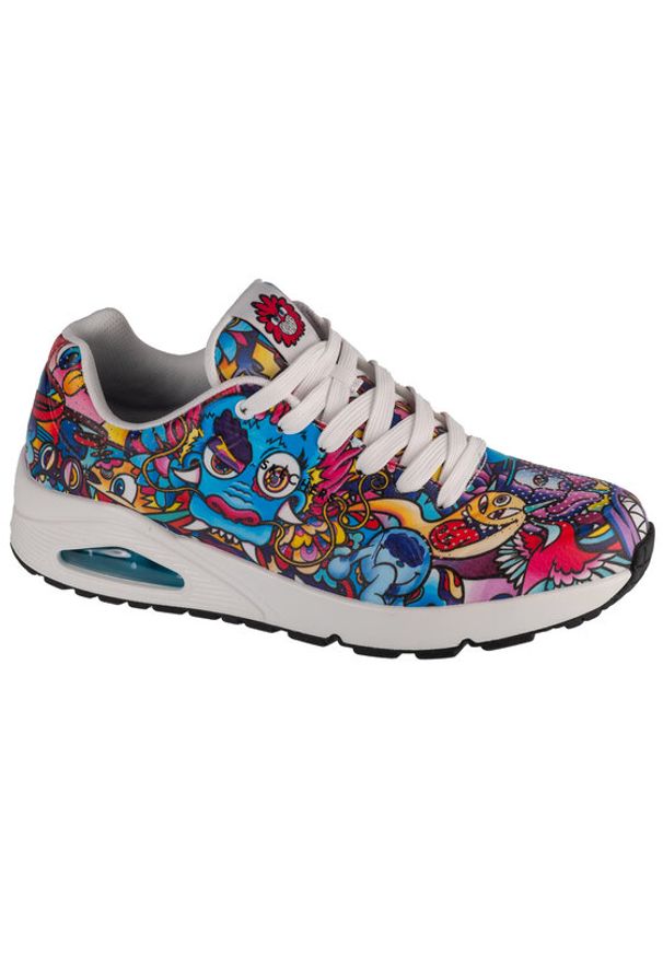 skechers - Skechers Sneakersy Uno - Color Doodle 183500/MLT Kolorowy. Materiał: skóra. Wzór: kolorowy