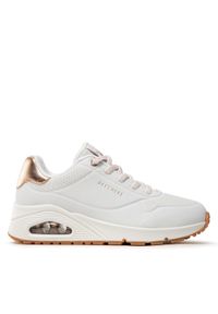skechers - Skechers Sneakersy Uno Shimmer Away 155196/WHT Biały. Kolor: biały. Materiał: skóra