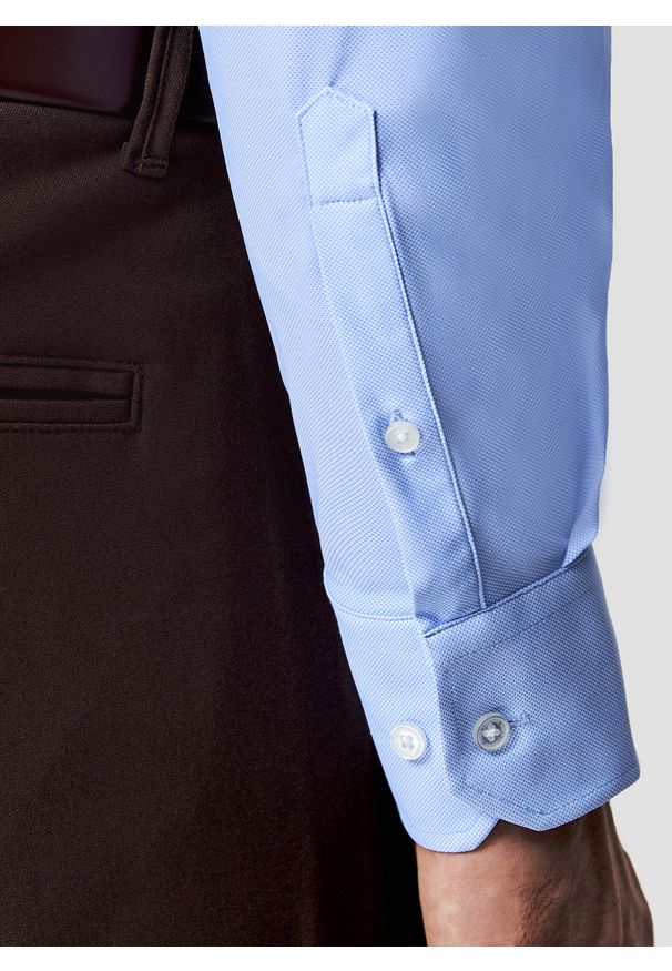 Pako Lorente - PAKO LORENTE - Dzianinowa koszula męska mikrowzór. Typ kołnierza: kołnierzyk klasyczny. Materiał: dzianina. Długość rękawa: długi rękaw. Długość: długie