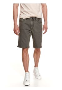 TOP SECRET - Jeansowe szorty męskie. Kolor: zielony. Materiał: jeans. Długość: do kolan. Sezon: lato. Styl: wakacyjny #1