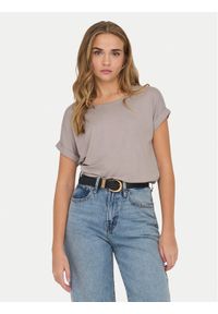 only - ONLY T-Shirt Moster 15106662 Beżowy Loose Fit. Kolor: beżowy. Materiał: wiskoza #1