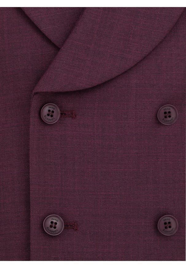 Pako Lorente - PAKO LORENTE – Bordowa dwurzędowa kamizelka męska. Okazja: na ślub cywilny, na wesele. Kolor: czerwony. Styl: elegancki, młodzieżowy