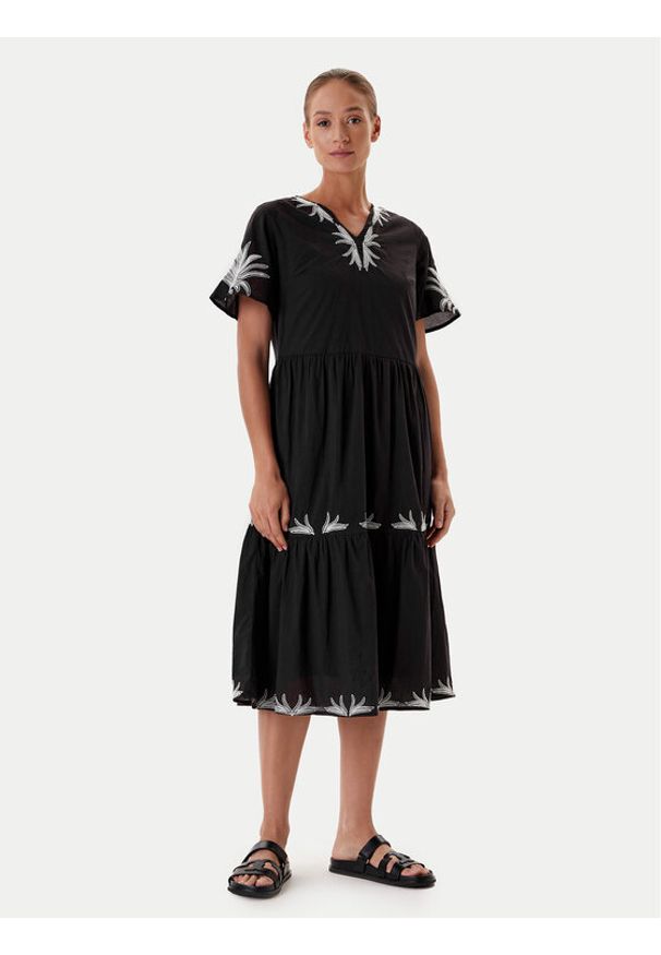 Tatuum Sukienka letnia Ayo T2509.202 Czarny Relaxed Fit. Kolor: czarny. Materiał: bawełna. Sezon: lato