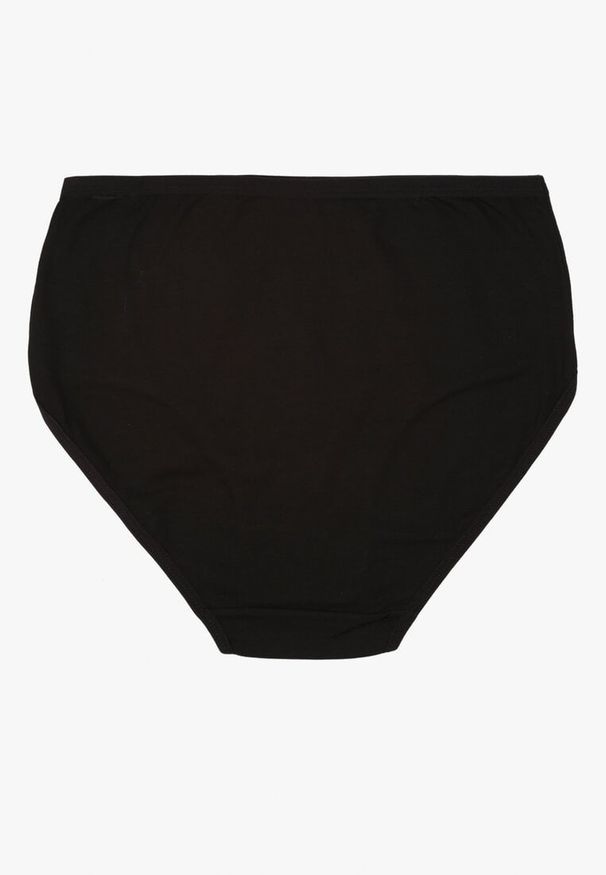 Born2be - Czarne Gładkie Majtki Figi z Bawełny Idina. Kolekcja: plus size. Kolor: czarny. Materiał: bawełna. Wzór: gładki