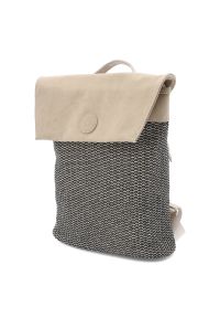 Beżowo - Czarny Modny Damski Plecak Rieker. Kolor: czarny. Materiał: materiał. Styl: klasyczny, elegancki, casual #4
