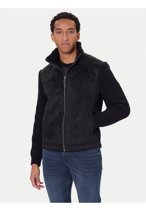 Guess Kurtka z imitacji skóry M5BR79 Z5570 Czarny Regular Fit. Kolor: czarny. Materiał: syntetyk