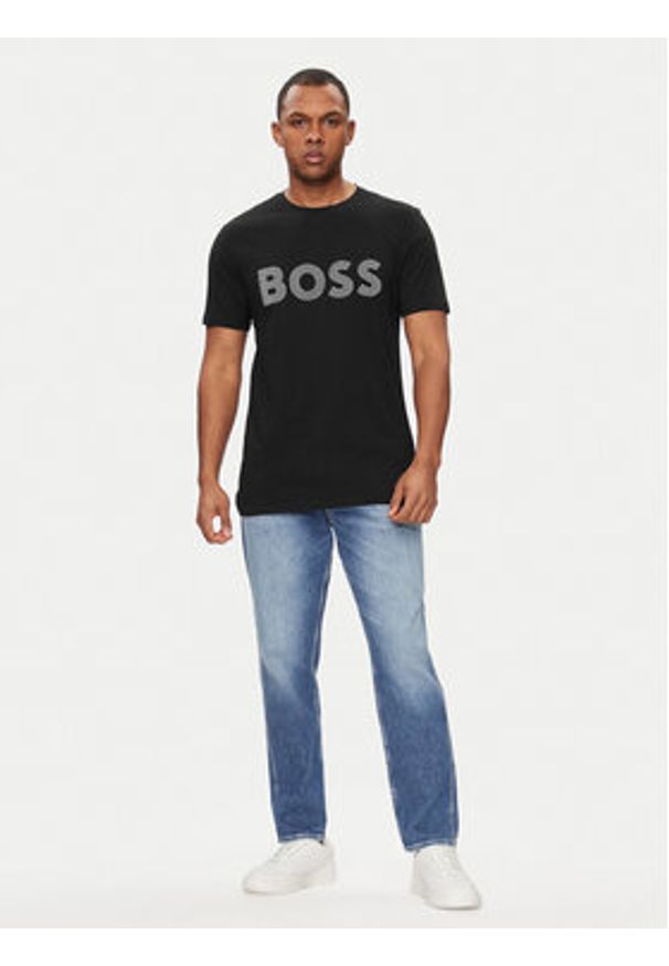 BOSS - Boss T-Shirt Teebossrete 50495719 Czarny Regular Fit. Kolor: czarny. Materiał: bawełna
